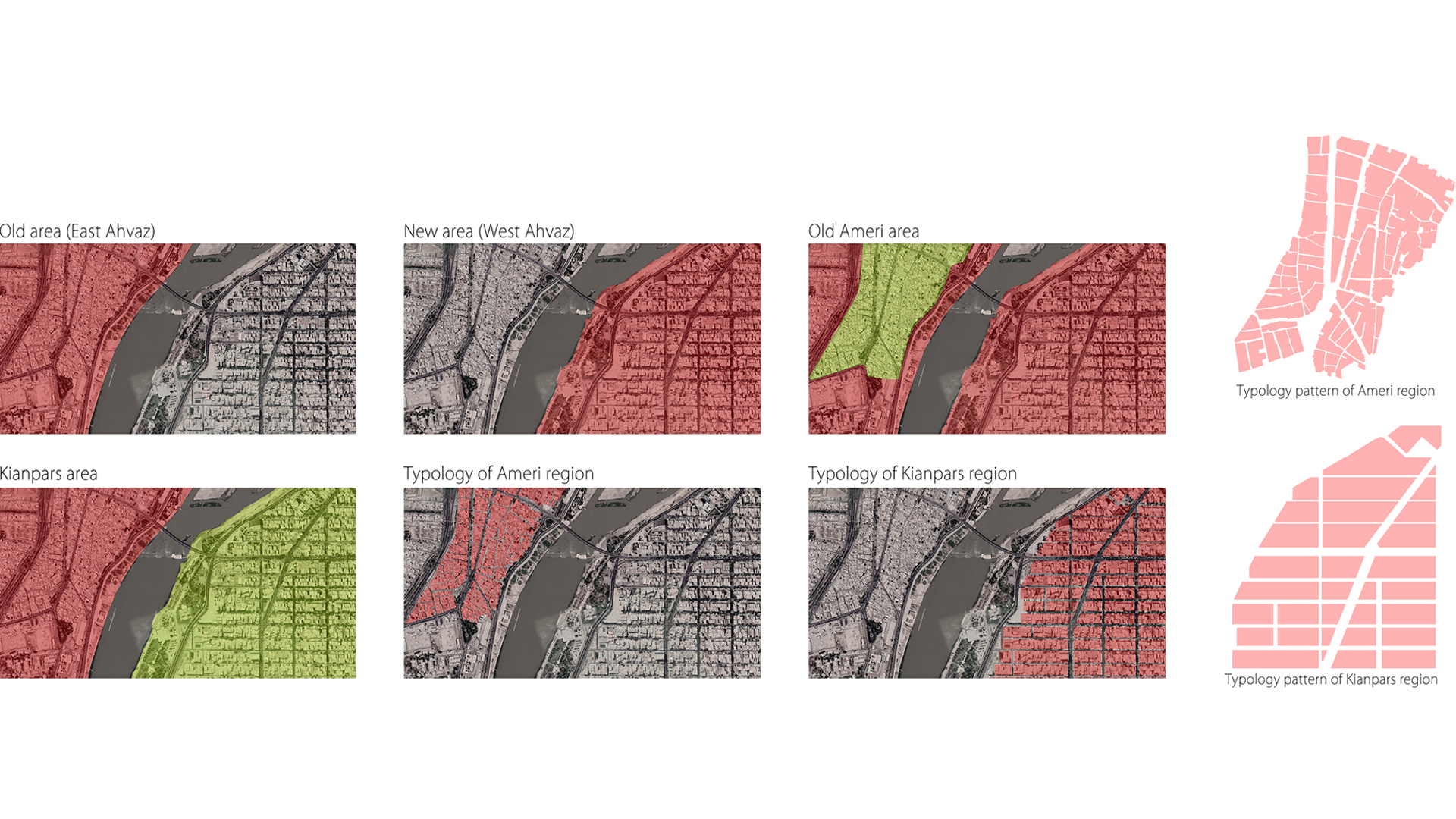 Development of the city and its areas along the river